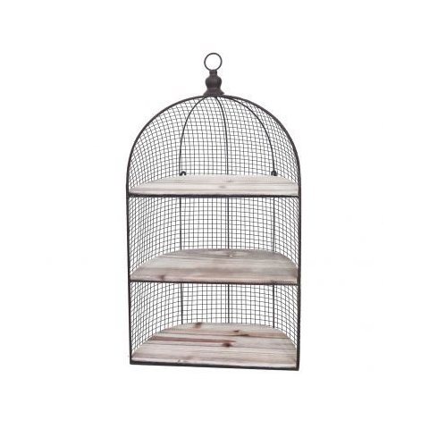 PRATELEIRA DE FERRO E MADEIRA SEXTAVADA 40CM X 15,9CM X 71,4 BTC Decor