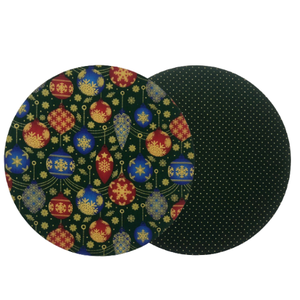 Sousplat Artesanal Natal Pinheiro/ Bolas Verde 30cm C/mdf