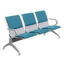 Ver imagem 1 de Cadeira Longarina Aeroporto 3 Lugares com Estofado Cor:verde