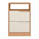 Ver imagem 3 de Mesa de Cabeceira Sole 2 Gavetas Flex Off White/freijó - Móveis Albatroz