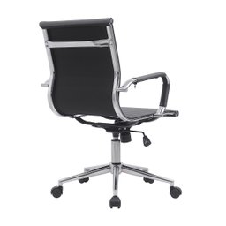 Kit 6 Cadeiras de Escritório Diretor Eames em Couro - Cinza - 5