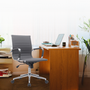 Ver mais imagens de Kit 6 Cadeiras de Escritório Diretor Eames em Couro - Cinza