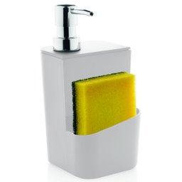 Kit Escorredor Porta Talheres e Dispenser Detergente Sabão Líquido Branco ou - 6