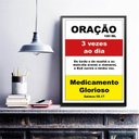 Ver imagem 2 de Quadro Cristão - Remédio Oração 24x18cm:madeira Branca