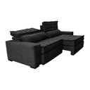 Ver mais imagens de Sofá Retrátil e Reclinável 2,75m Cama inBox Big Puffer com SoftGel D40 Velupluma Preto