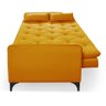 Sofá Cama Reclinável Yara Casal 2,08m Pés de Ferro Suede Amarelo Império Estofados - 4