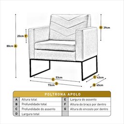 Conjunto - 2 Poltronas Apolo Preta Corino Caramelo - 4