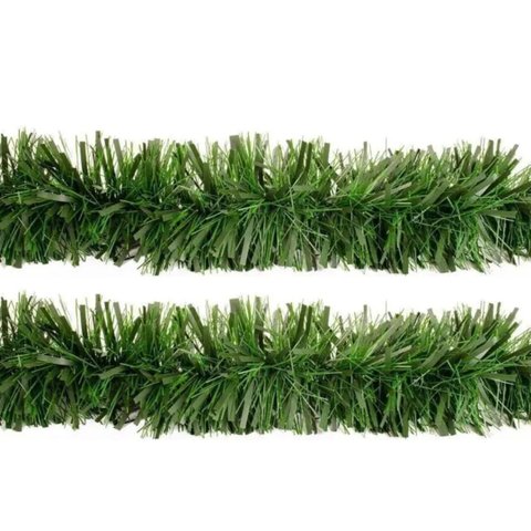 Jogo 2 Festão de Natal Verde Fosco Premium Multi-fitas 5m X 12cm Decoração Natalina