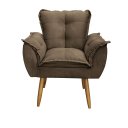 Ver imagem 3 de Kit 02 Poltronas Decorativas Opala Lux Sala Recepeção Marrom - Visan Estofados