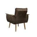 Ver imagem 4 de Kit 02 Poltronas Decorativas Opala Lux Sala Recepeção Marrom - Visan Estofados