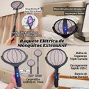 Ver imagem 3 de Raquete Mata Mosquito Pernilongo Mosca Inseto Eletrica Luz Uv Repelente Bastao Recarregavel Parede M