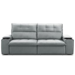 Sofá Retrátil Reclinável para Sala 3 Lugares 230cm Zayn F04 Veludo Cinza Claro - Lyam Decor - 3 Sofá Retrátil Reclinável para Sala 3 Lugares 230cm Zayn F04 Veludo Cinza Claro - Lyam Decor - 3
