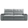 Sofá Retrátil Reclinável para Sala 3 Lugares 230cm Zayn F04 Veludo Cinza Claro - Lyam Decor - 3