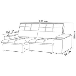 Sofá Retrátil Reclinável para Sala 3 Lugares 230cm Zayn F04 Veludo Cinza Claro - Lyam Decor - 5 Sofá Retrátil Reclinável para Sala 3 Lugares 230cm Zayn F04 Veludo Cinza Claro - Lyam Decor - 5