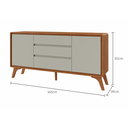 Ver imagem 2 de Buffet Sinus 2 Portas 3 Gavetas Naturalle Off White