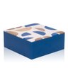 Caixa Quadrada em Madeira e Resina Azul 15x15cm - 1