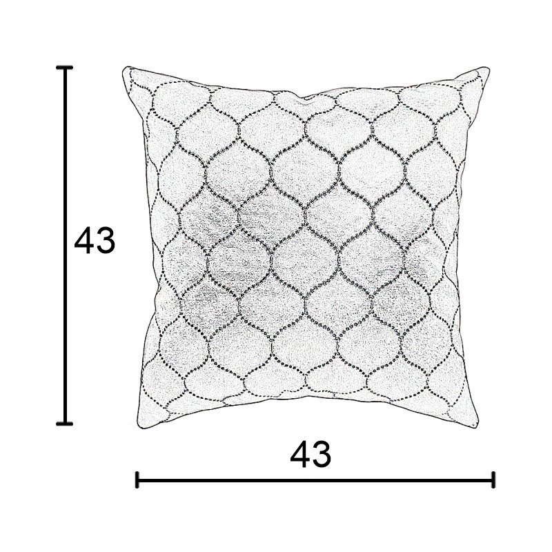 Capa para Almofada em Veludo Bordado Supreme Quadrada Cinza - 5