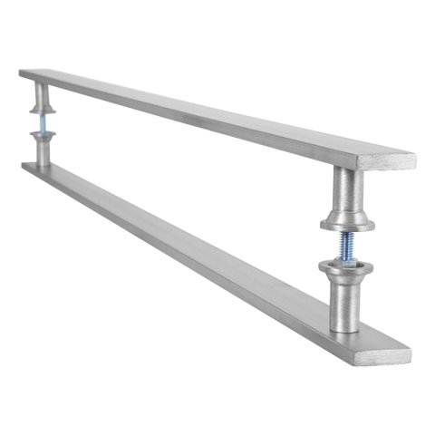 Puxador Barra Chata Inox Escovado Para Porta Madeira 80 cm