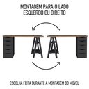 Ver imagem 2 de Conjunto Escritório Home Office 3 Peças Stela A06 Nogal-preto - Mpozenato