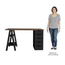 Ver imagem 5 de Conjunto Escritório Home Office 3 Peças Stela A06 Nogal-preto - Mpozenato