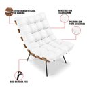Ver imagem 7 de Kit 02 Poltronas Costela Corino Branco Base Metálica Preto - D’Rossi