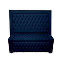 Ver imagem 1 de Kit Cabeceira de Cama Box e Calçadeira Baú Retro Capitonê Botão Encapados Queen 160 Cm Suede Azul Ma