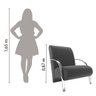 Kit 2 Poltrona Decorativa Olinda Para Sala Recepção com Braços Alumínio Grafite Suede Mamflex - 5