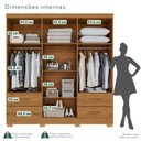 Ver imagem 6 de Guarda-Roupa Casal com Pés e Espelho 6 Portas 4 Gavetas Texas Premium Marrom/Cinamomo