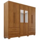 Ver imagem 2 de Guarda-Roupa Casal com Pés e Espelho 6 Portas 4 Gavetas Texas Premium Marrom/Cinamomo