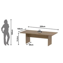 Kit com Mesa para Reunião 6 Lugares e Painel para Tv até 37 Polegadas - 4