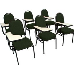 Kit com 6 Cadeiras para Auditórios Linha Hotel Verde - 1
