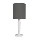 Ver imagem 1 de Luminária de Mesa Cúpula Tecido Preto Base Branco Provençal