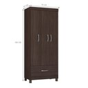 Ver imagem 4 de Conjunto Guarda Roupa Casal e Sapateira Mistral 3 Portas 1 Gaveta MDP Cafe Touch Demóbile