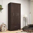 Ver imagem 1 de Conjunto Guarda Roupa Casal e Sapateira Mistral 3 Portas 1 Gaveta MDP Cafe Touch Demóbile