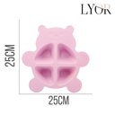 Ver imagem 5 de Conjunto 3 Peças Prato Infantl com Divisórias Colher e Garfo em Bambu Rosa Bear Urso Lyor