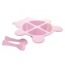 Conjunto 3 Peças Prato Infantl com Divisórias Colher e Garfo em Bambu Rosa Bear Urso Lyor - 3