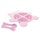 Ver imagem 3 de Conjunto 3 Peças Prato Infantl com Divisórias Colher e Garfo em Bambu Rosa Bear Urso Lyor