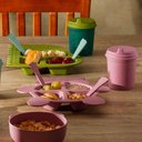 Ver imagem 7 de Conjunto 3 Peças Prato Infantl com Divisórias Colher e Garfo em Bambu Rosa Bear Urso Lyor