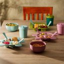 Ver imagem 6 de Conjunto 3 Peças Prato Infantl com Divisórias Colher e Garfo em Bambu Rosa Bear Urso Lyor