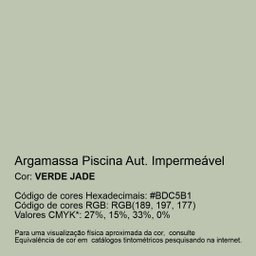 Argamassa Piscina Aut. Impermeável Cor Verde Jade 18kg - 2