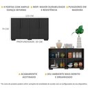 Ver imagem 2 de Aparador Buffet 4 Portas Com Pés Quadrados Viena Preto