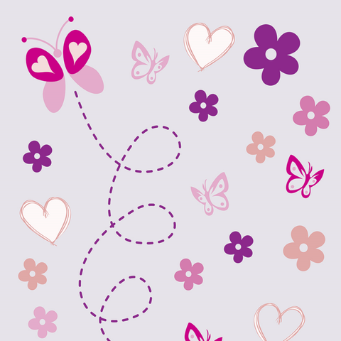 Papel de Parede Infantil Borboleta Flores Delicado Adesivo Autocolante Lavável 3m