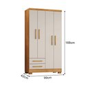 Ver imagem 4 de Roupeiro Closet Solteiro Casal Infantil 4 Portas 2 Gavetas MDF MDP Premium Paris Cedro 188cm