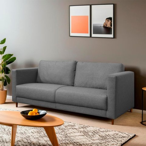 Sofá Fixo Living Lisboa 2 Lugares 170cm D28 Linho - Sofa Store:linho Cinza Claro