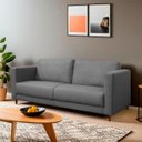 Ver imagem 1 de Sofá Fixo Living Lisboa 2 Lugares 170cm D28 Linho - Sofa Store:linho Cinza Claro