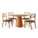 Ver imagem 3 de Conjunto Sala de Jantar Mesa Cone Amadeirada 108cm 4 Cadeiras Ava