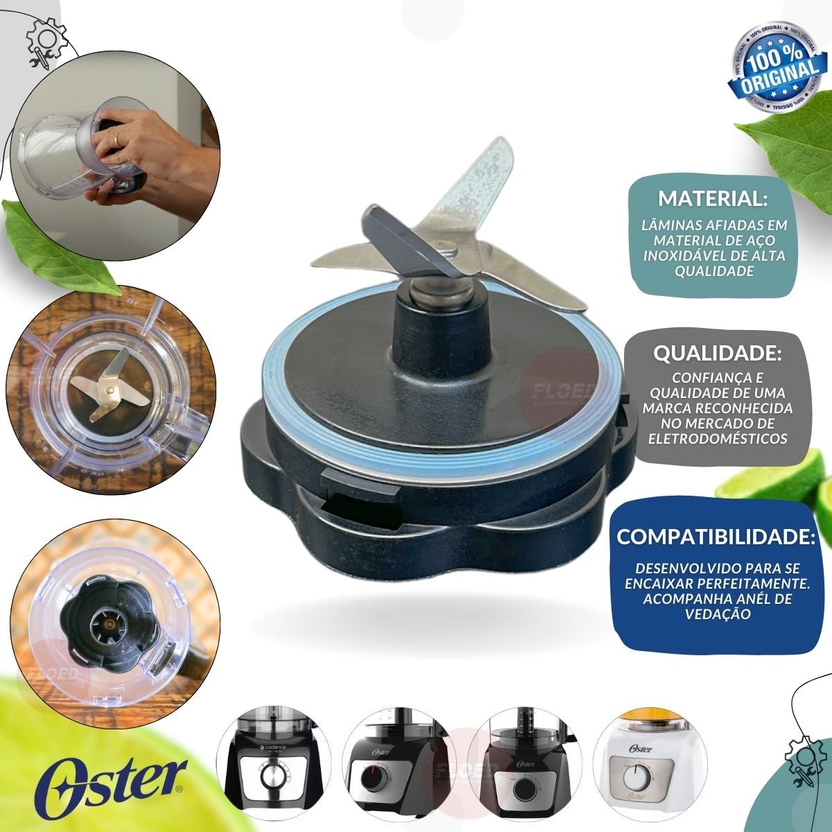 Copo + Facas Multiprocessador Oster Mpr860/870/871 Original - 2