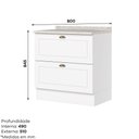 Ver imagem 3 de Balcão 2 Gavetas 80cm 100% MDF com Tampo Americana Henn