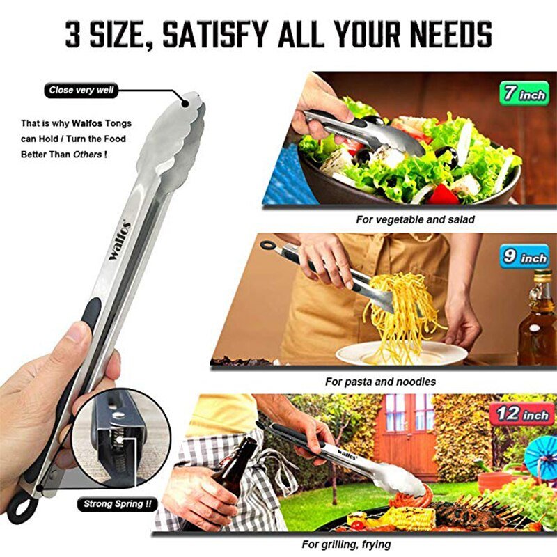 Espátula Para Churrasco WALFOS, Grelhar, Salada, Servir Comida, Aço Inoxidável 16cm - 3