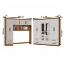 Ver imagem 4 de Guarda-roupa Casal Modulado Eleganza 11 Portas 6 Gavetas com Espelho Cinamomo/off White - Pnr Móveis